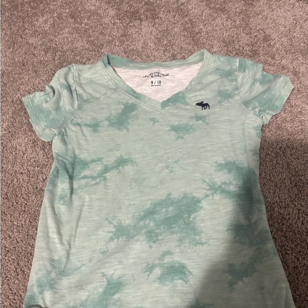 abercrombie kids Mint Tie-Dye V-Neck Tee